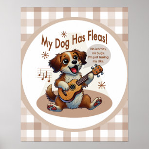 Min hund har loppor Ukulele stämsång Poster