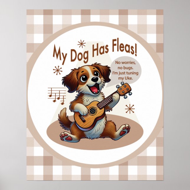 Min hund har loppor Ukulele stämsång Poster (Framsidan)