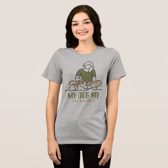 Min Hund Min Terapeut T Shirt (Framsida Full)