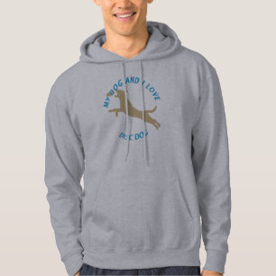 Min hund och jag älskar disketthunden sweatshirt med luva