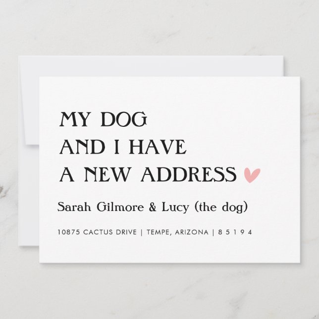 Min Hund och jag har en Ny adress Flytta Announcem Meddelande (Framsida)