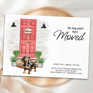 Min Hund och jag har Flyttat Dachshund Hund Flytta Meddelande