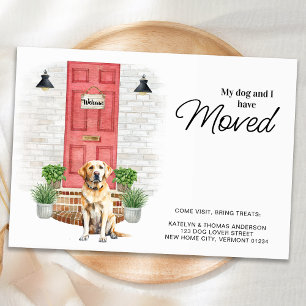 Min Hund och jag har Flyttat Gult Labrador Flytta Meddelande Vykort