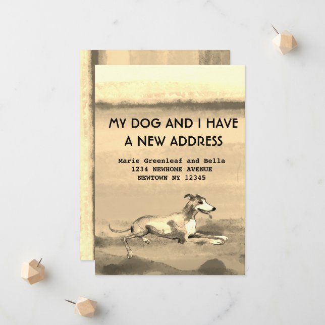 Min hund och jag har flyttat Meddelande (Fram/Back In Situ)