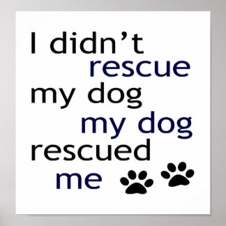 Min Hund räddade mig Art Deco Poster