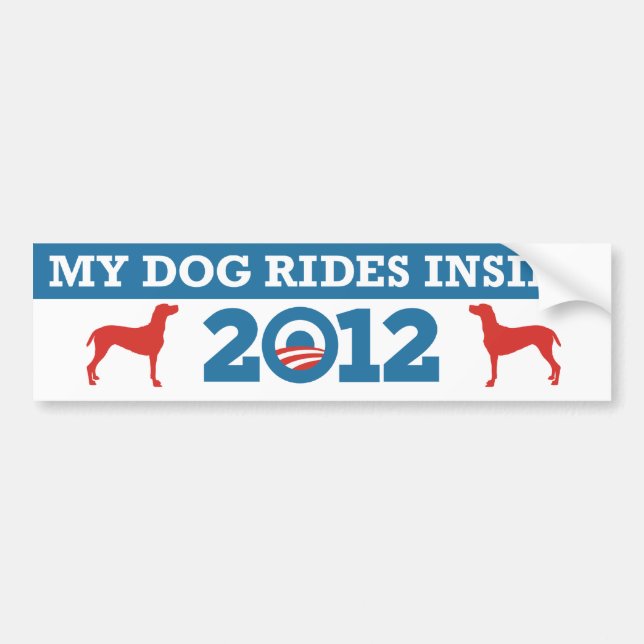 Min hund rider inre Obama 2012 Bildekal (Framsidan)