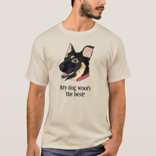 Min hund skäller bäst Rolig tysk schäfer-valp T Shirt