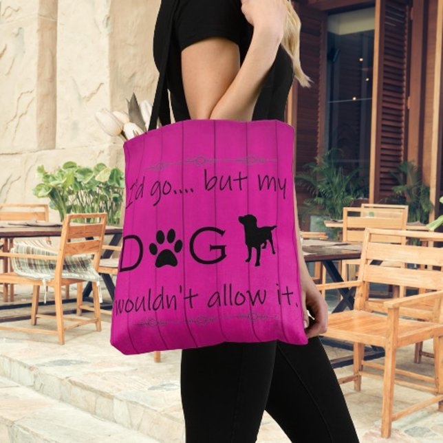 Min Hund skulle inte tillåta att den går i bag - M Tygkasse (Magenta My Dog Wouldn't Allow it Tote Bag)