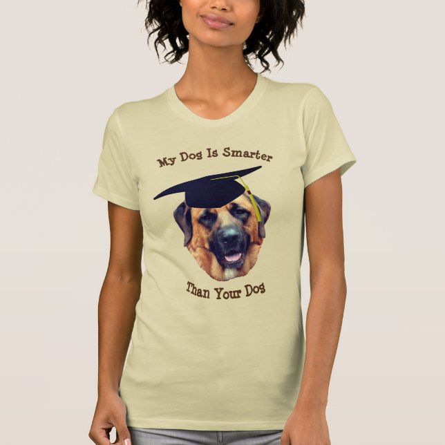 Min Hund Smarter Than Yours Mastiff Funny T Shirt (Framsida)