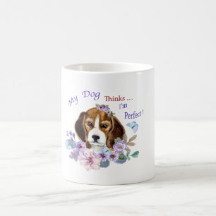 Min Hund tror att jag är Perfekt Hund Illustration Kaffemugg