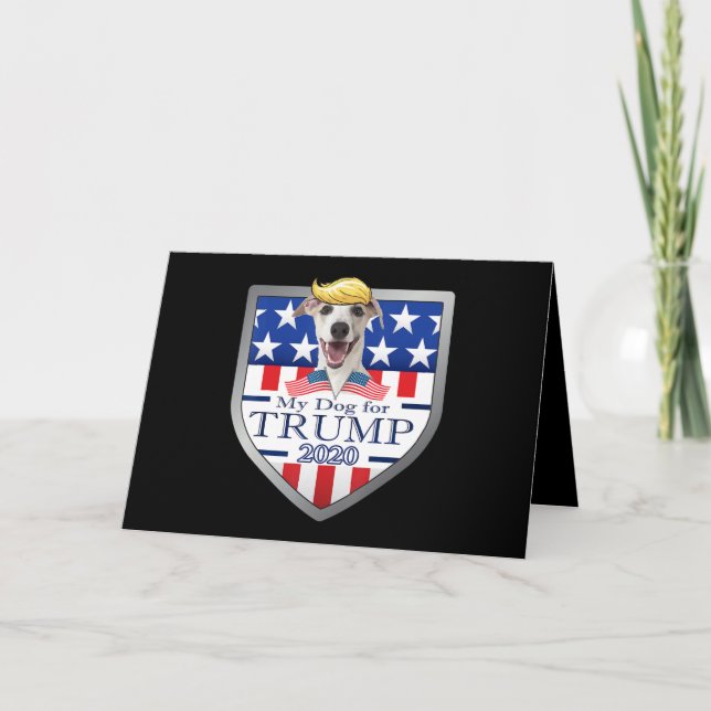 Min Hund Trump 2020 Greyhound Wearing Glasses Helgkort (Framsida)