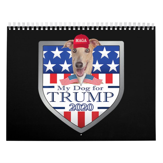 Min Hund Trump 2020 Greyhound Wearing Glasses Kalender (Omslag)