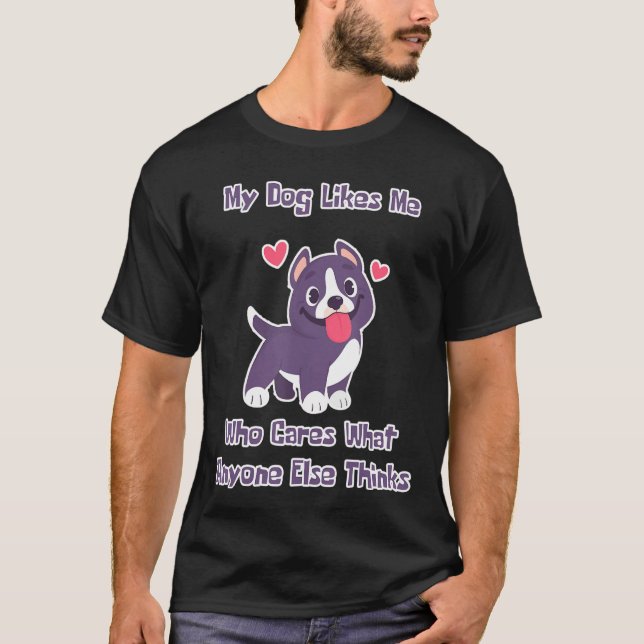 Min Hund tycker om att Hund säger T Shirt (Framsida)