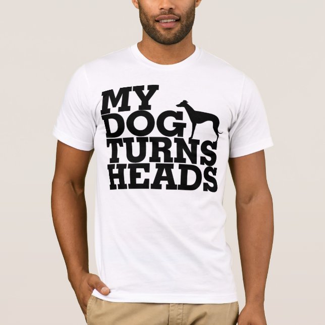 Min hund vänder huvudvinthunden t-shirt (Framsida)