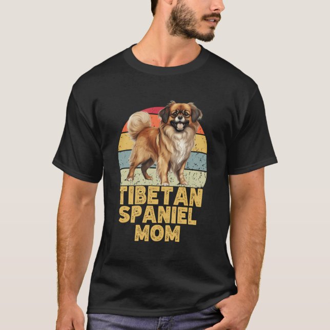 Min Hundar är min tibetanska spanske Hund Retro Fu T Shirt (Framsida)