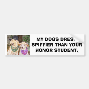 MIN HUNDAR KLÄR MER SPIFFIER ÄN DIN HEDERSTUDENT BILDEKAL