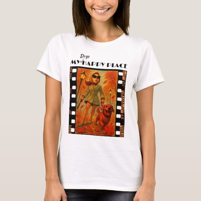 Min hunds lyckliga plats (höst) t shirt (Framsida)