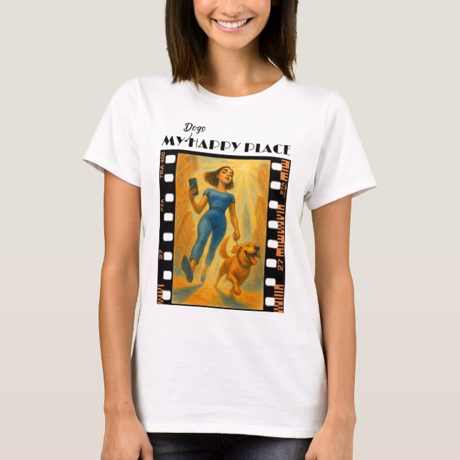 Min hunds lyckliga plats  t shirt (Framsida)