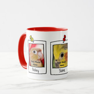 Min husdjurs fåglar Retro anpassad fotokollage Mugg