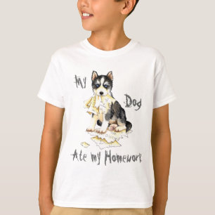 Min Husky åt min läxa T-shirt