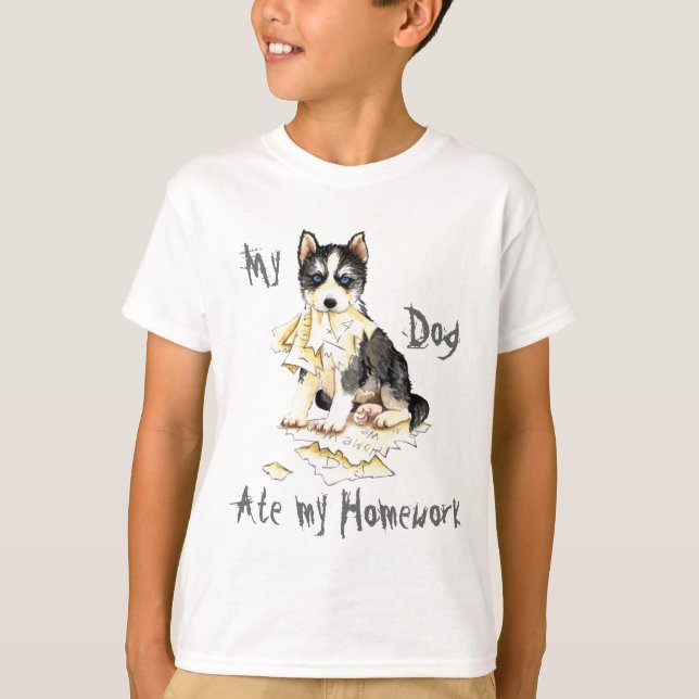 Min Husky åt min läxa T-shirt (Framsida)
