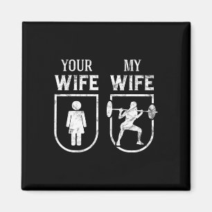 Min hustru din fru väger tungt Bodybuilding Funny Magnet