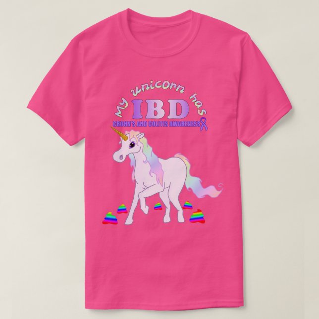 Min IBD Unicorn Crohns and Colitis Awareness T Shirt (Design framsida)