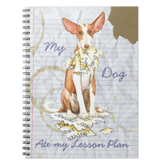 Min Ibizan Hound Ate Min lärlingsplan Anteckningsbok Med Spiral