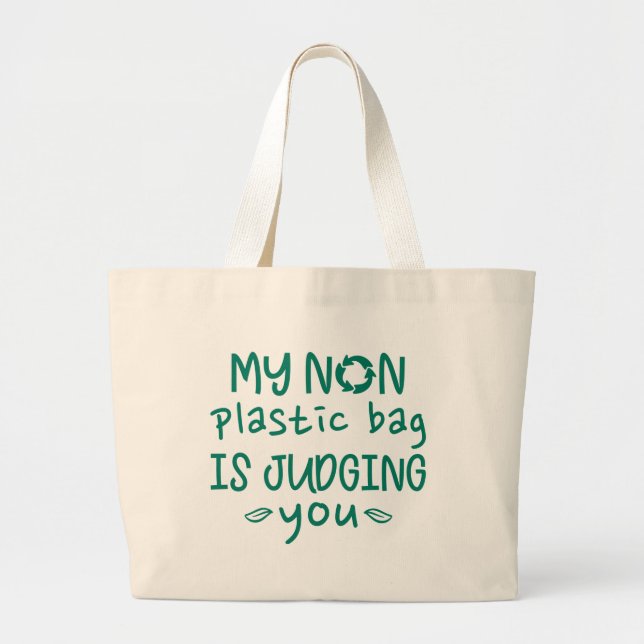 Min icke-plastbag dömer dig jumbo tygkasse (Framsidan)