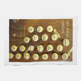 Min idealiska organhandduk, vit kantlinje kökshandduk