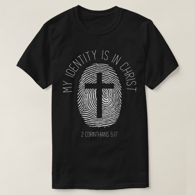 Min identitet finns i Jesus Christian Bible Ver T Shirt (Design framsida)