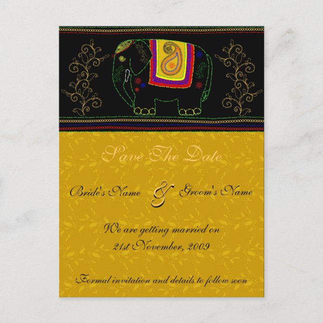 Min indiska elefant - Topaz - Specialdesignad Meddelande Vykort (Framsida)