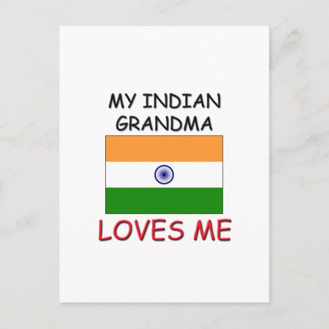 Min indiska mormor Kärlek Me Vykort (Framsida)