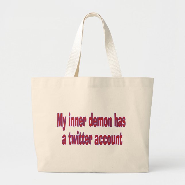 Min inre demon stora tote bag jumbo tygkasse (Framsidan)