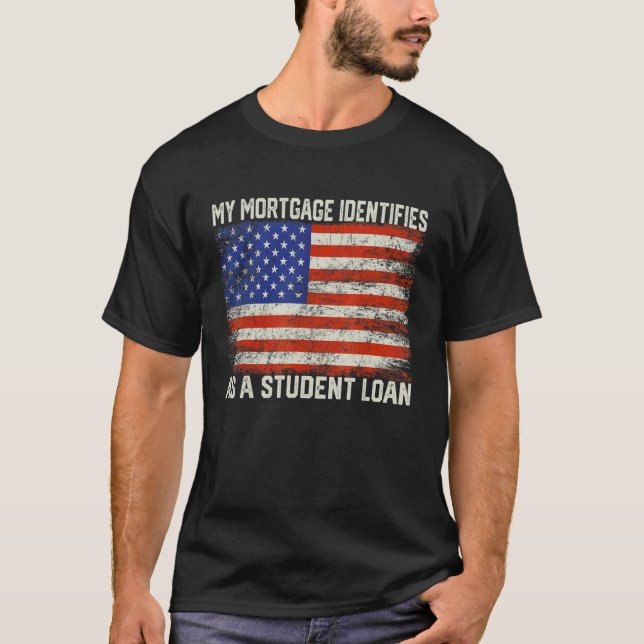 Min inteckning identifierar sig som en studentlåns t shirt (Framsida)