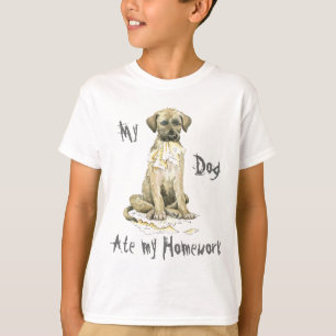 Min irländska Wolfhound åt min läxa Tee Shirt