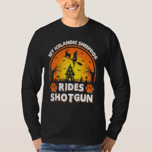 Min isländska fårhund rid häxa hagelgevär Hallowee T Shirt