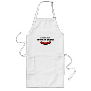 Min italienska korv Funny BBQ Apron Långt Förkläde