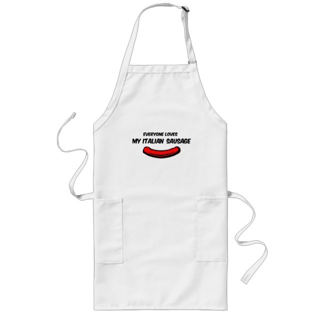 Min italienska korv Funny BBQ Apron Långt Förkläde (Framsidan)