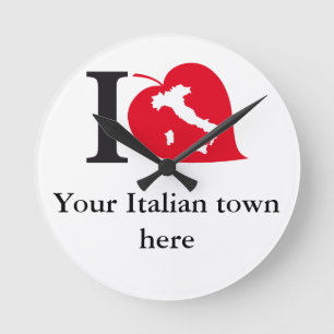 Min italienska town tar tid på rund klocka