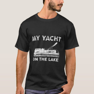 Min jacht på Sjö Hoodie Cute Pontoon Boat-Huvan T Shirt