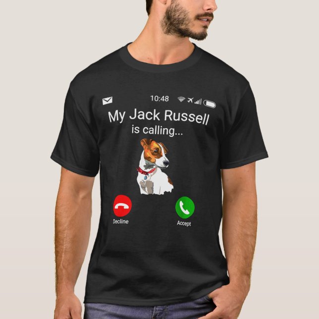 Min Jack Russell ringer Roligt JRT Jack Russell T Shirt (Framsida)