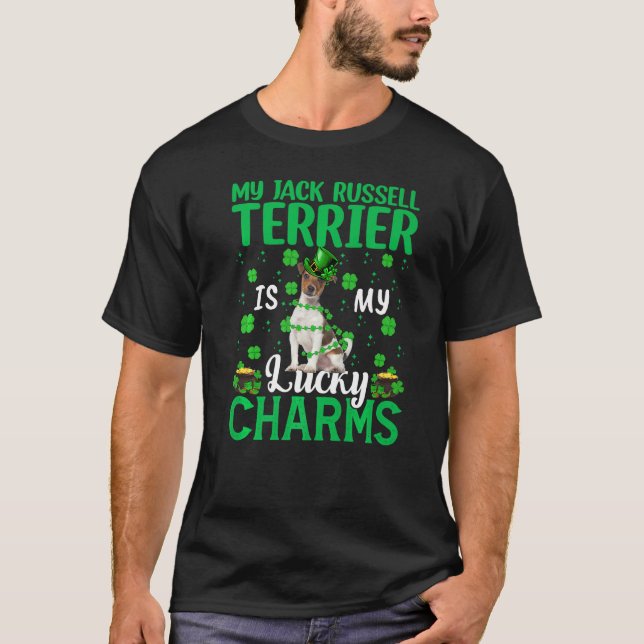 Min Jack Russell Terrier är min Lucky Charms St Pa T Shirt (Framsida)