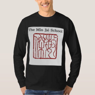Min Jie School-logotyp+Progression of Channels Lon T Shirt