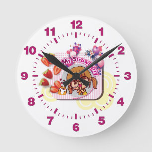 Min jordgubbe av Clock Rund Klocka