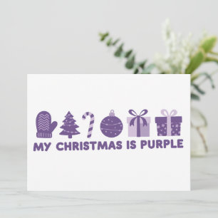Min jul är Purple Holiday Xmas Julkort