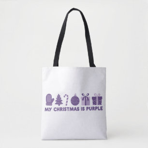Min jul är Purple Holiday Xmas Tygkasse