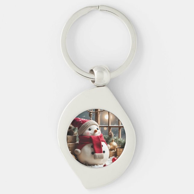 Min jul swirl silverfärgad nyckelring (Framsidan)