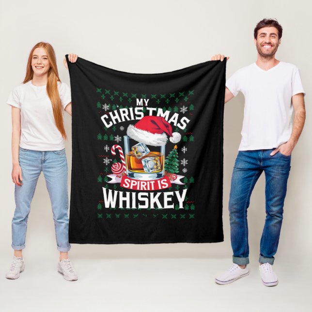 Min julanda är Whiskey Ugly Sweater Julafton P Fleecefilt (På plats)