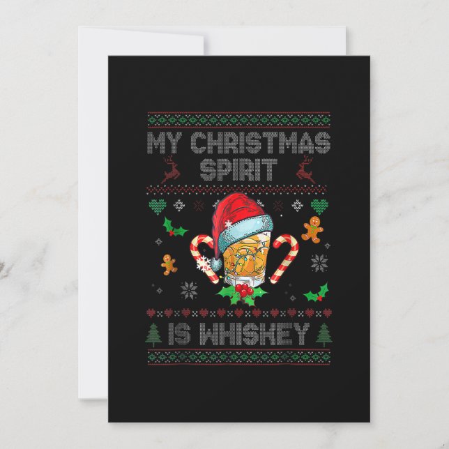 Min julanda är Whiskey Ugly Sweater Julafton P Spara Datumet (Framsida)